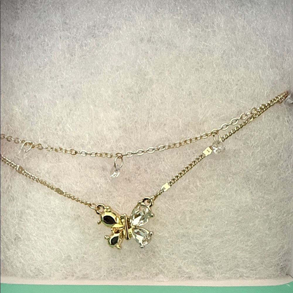 Delicate Gold Butterfly Pendant Necklace